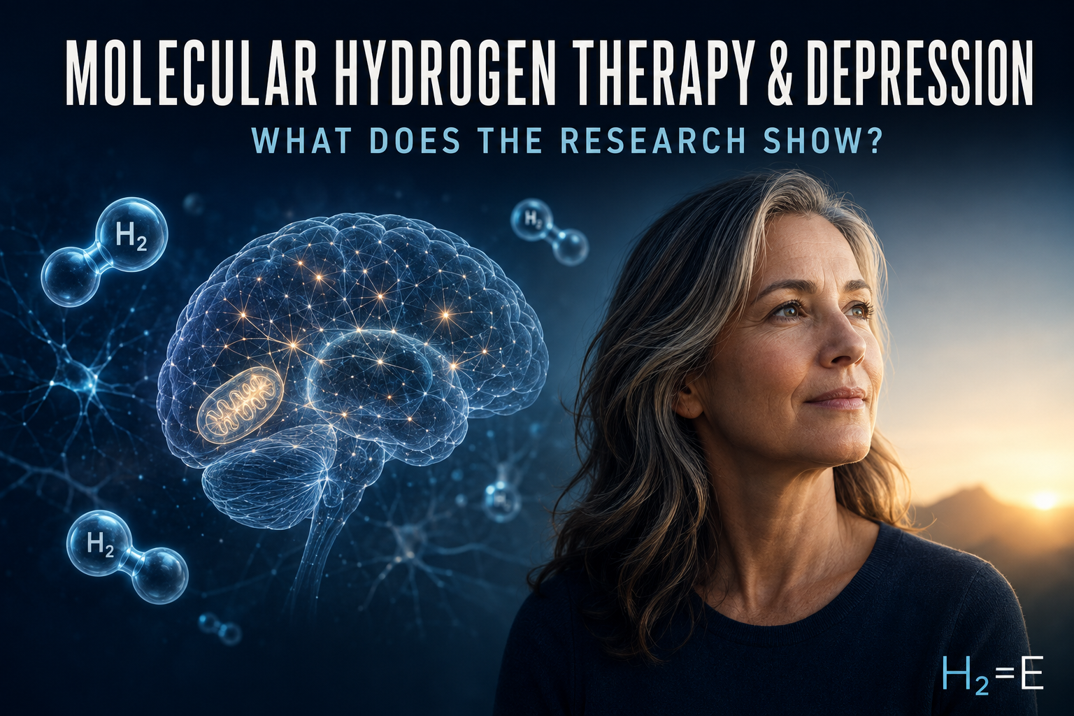 Molecular hydrogen therapy for depression research infographic
